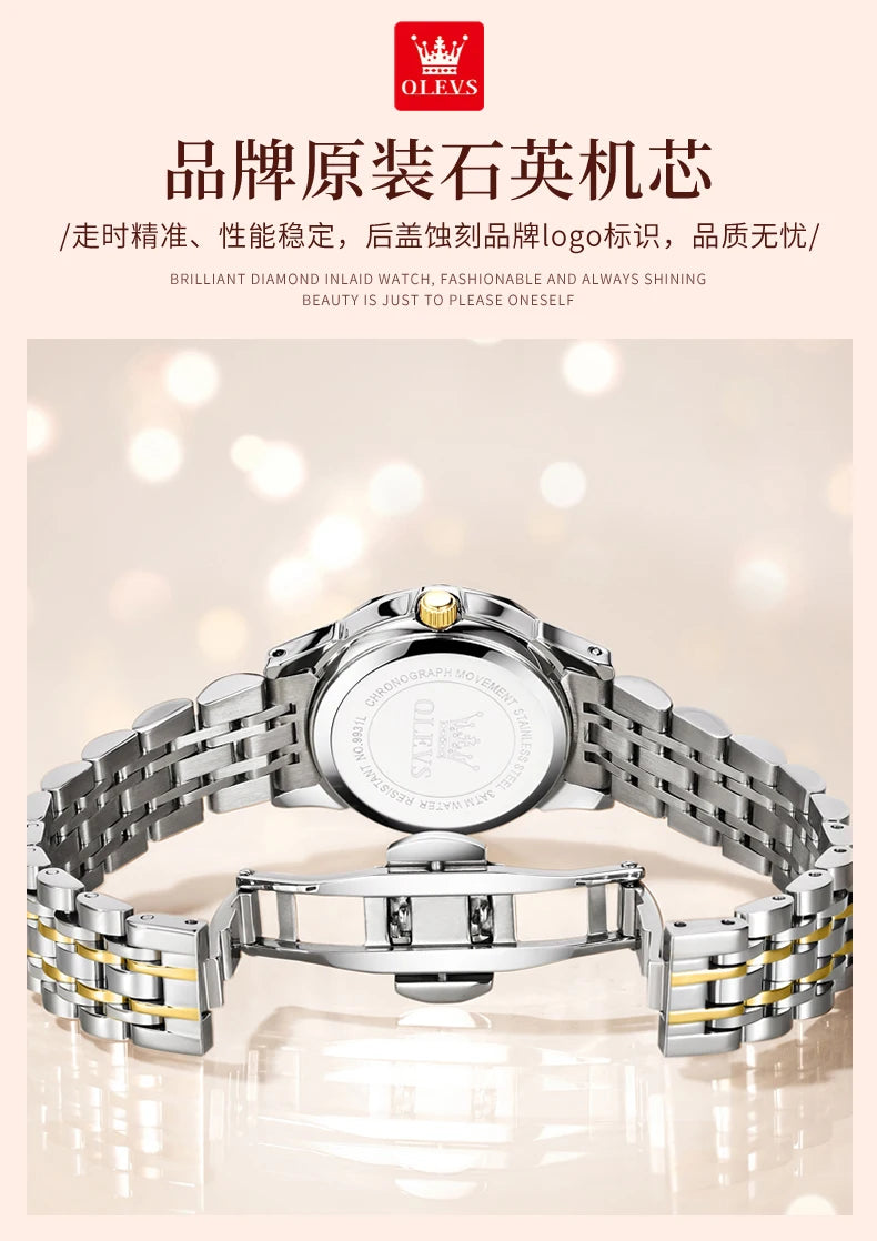OLEVS Original Brand Elegant Women's Watches Waterproof Luminous