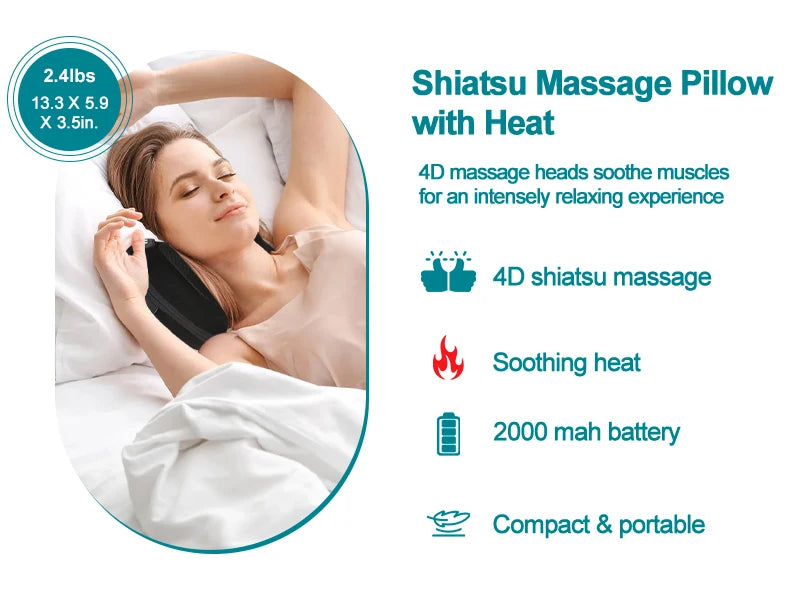 Shiatsu Back Massager for Pain Relief Deep Tissue,